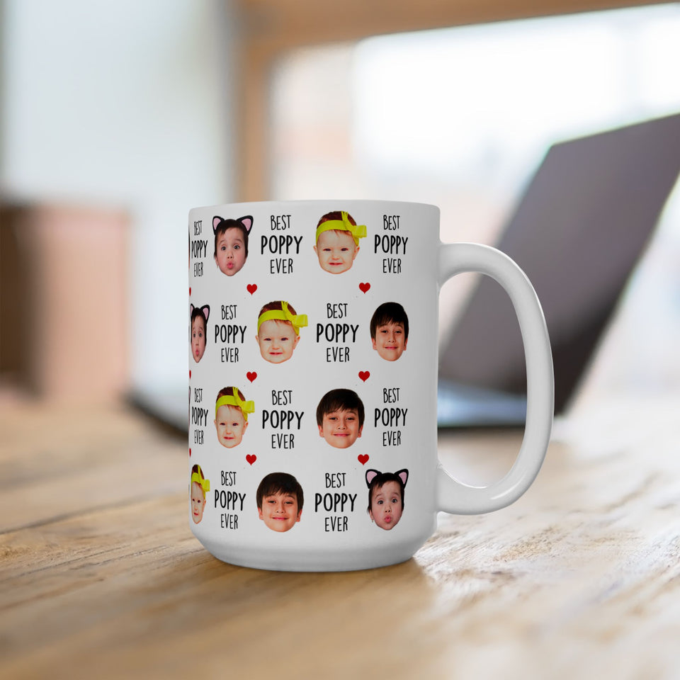 Best Grandpa Ever Mug – Custom Photo Mug with Baby Face – Father's Day Gift for Grandpa