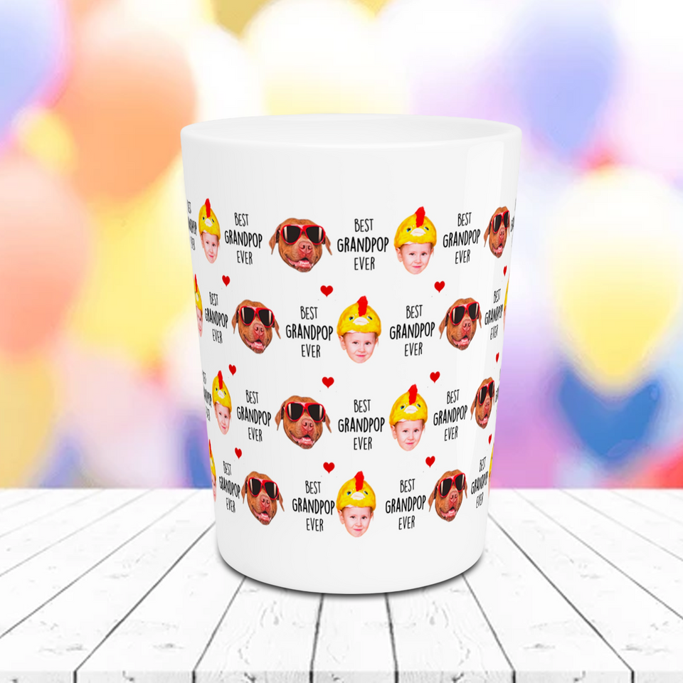 Best Grandpa Ever Shot Glass – Custom Baby Face Photo Shot Glass – Father's Day Gift for Grandpa