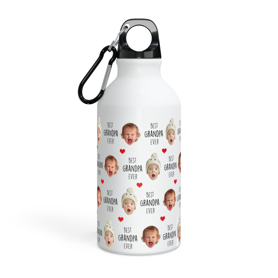 Best Grandpa Ever Sport Bottle – Custom Baby Face Photo Sport Bottle – Father's Day Gift for Grandpa