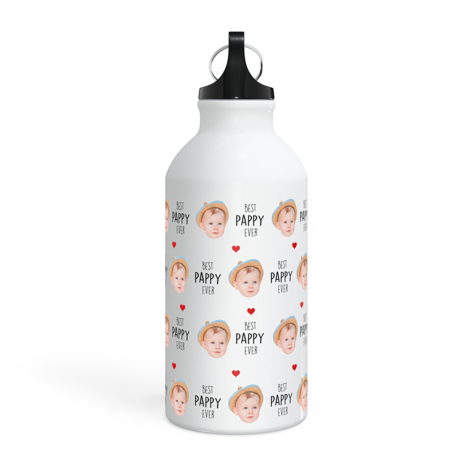 Best Grandpa Ever Sport Bottle – Custom Baby Face Photo Sport Bottle – Father's Day Gift for Grandpa