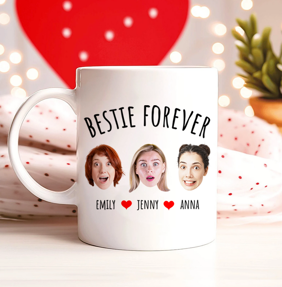 Personalized Best Friend Mug – Custom Besties Forever Gift for Sister or BFF – Thoughtful Birthday or Just Because Present