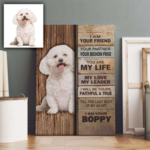 Bichon Frise Dog Premium Wall Art Canvas, Dog Mom Gift, Dog Dad Gift, Pet Owner Gifts, Custom Dog Portrait Canvas