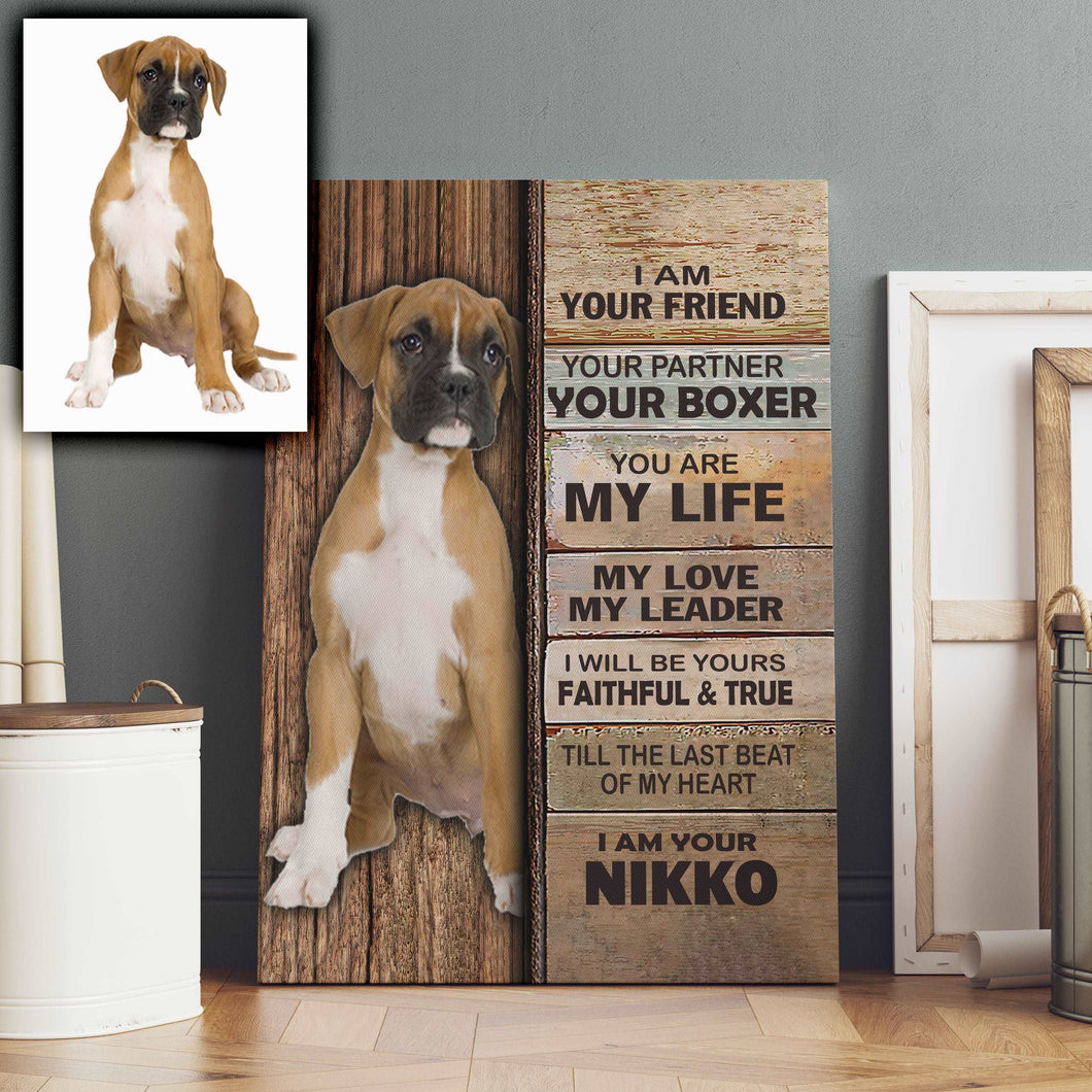 Boxer Dog Premium Wall Art Canvas, Dog Mom Gift, Dog Dad Gift, Pet Owner Gifts, Custom Dog Portrait Canvas