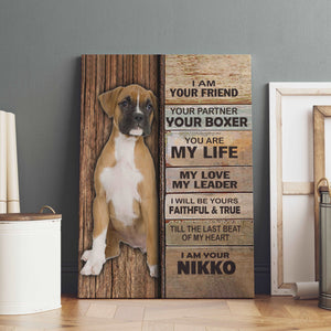 Boxer Dog Premium Wall Art Canvas, Dog Mom Gift, Dog Dad Gift, Pet Owner Gifts, Custom Dog Portrait Canvas