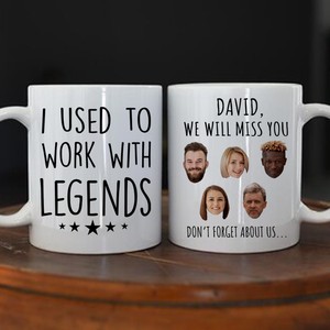 Retirement Ceramic Mug, I Used to Work with Legends, Funny Gift for Coworker Leaving Job