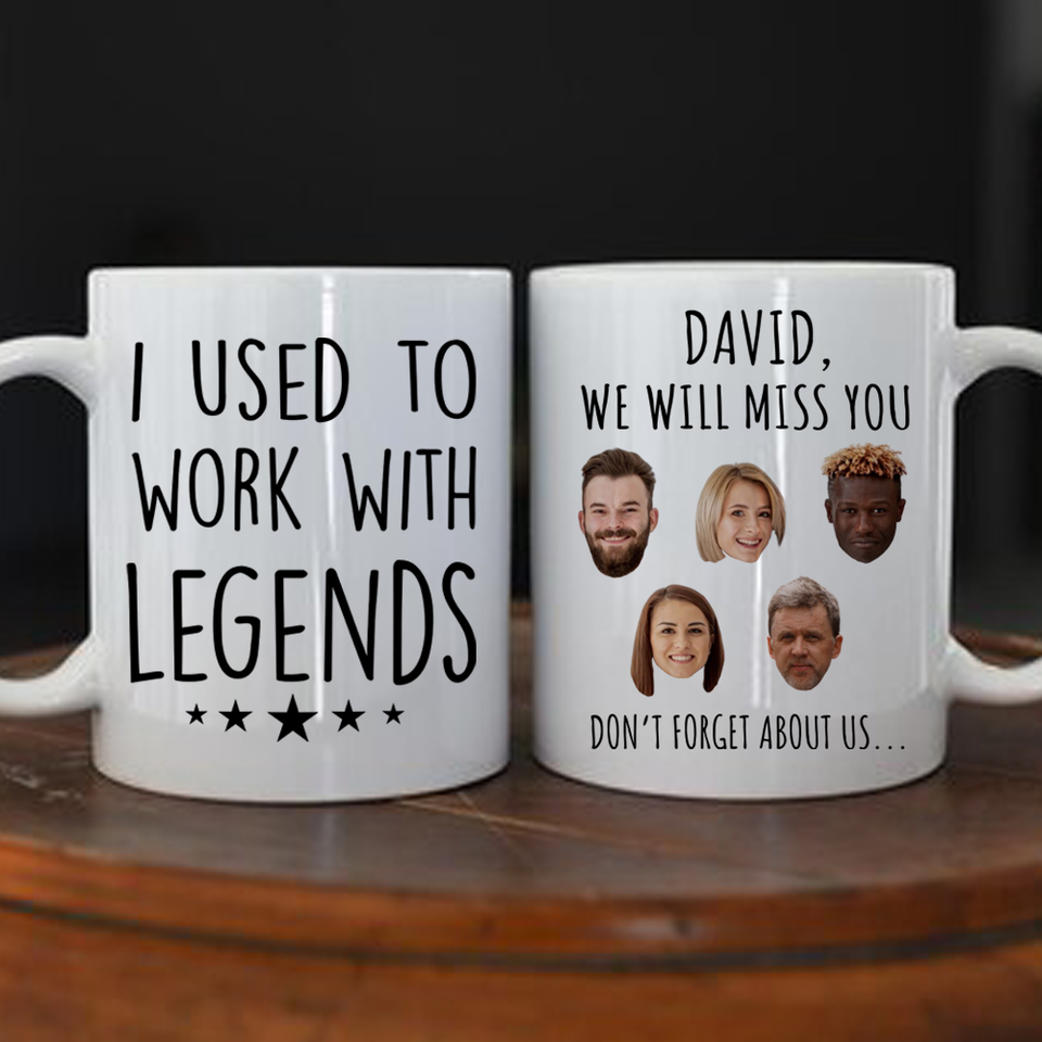 Retirement Ceramic Mug, I Used to Work with Legends, Funny Gift for Coworker Leaving Job