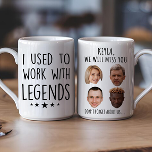 Retirement Ceramic Mug, I Used to Work with Legends, Funny Gift for Coworker Leaving Job