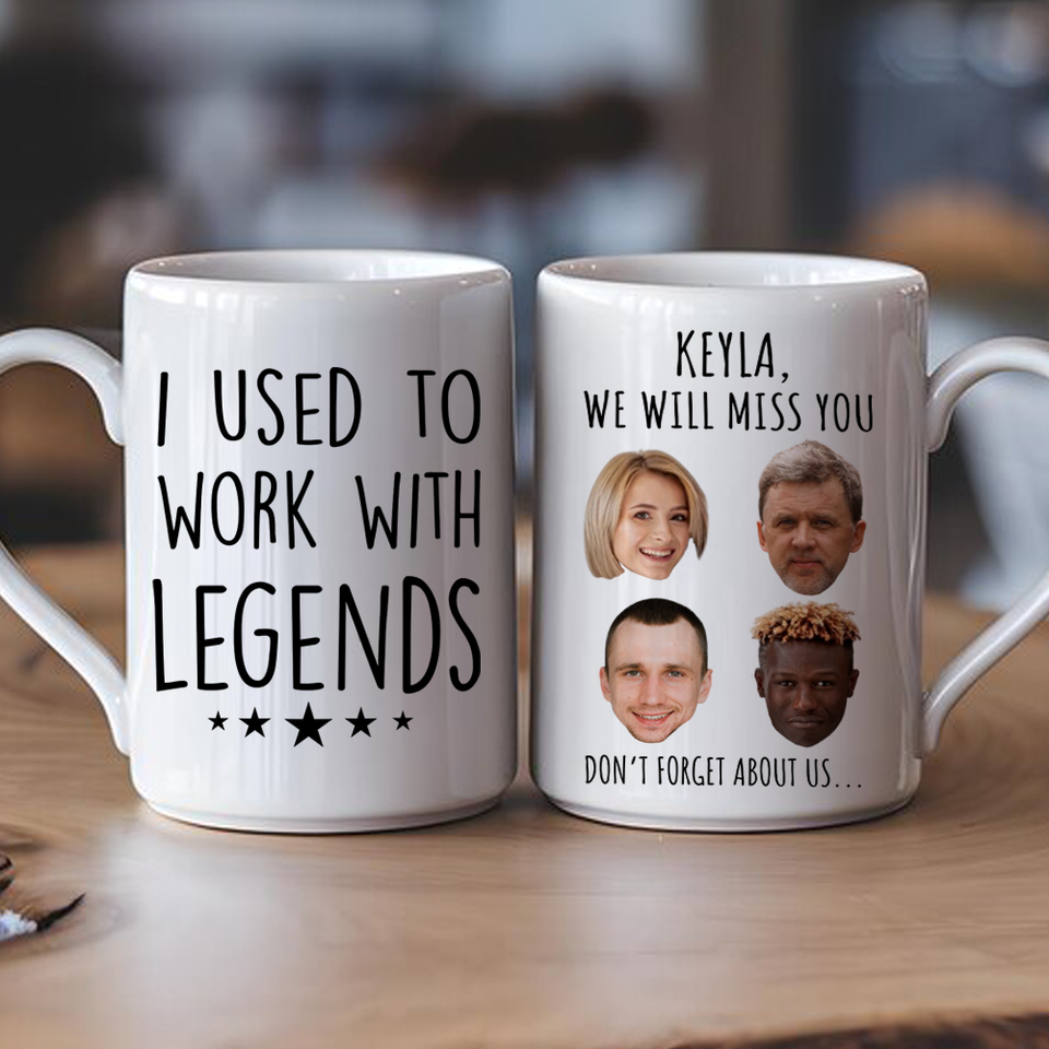 Retirement Ceramic Mug, I Used to Work with Legends, Funny Gift for Coworker Leaving Job