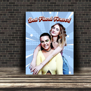 Create Your Own Best Friends Gifts with Your Photo on Groovy 80's Comic Canvas