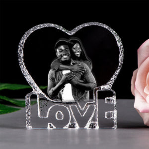 Create a Valentine Gifts for Him, Her & Couple with Your Photo on Love Heart Crystal Keepsake