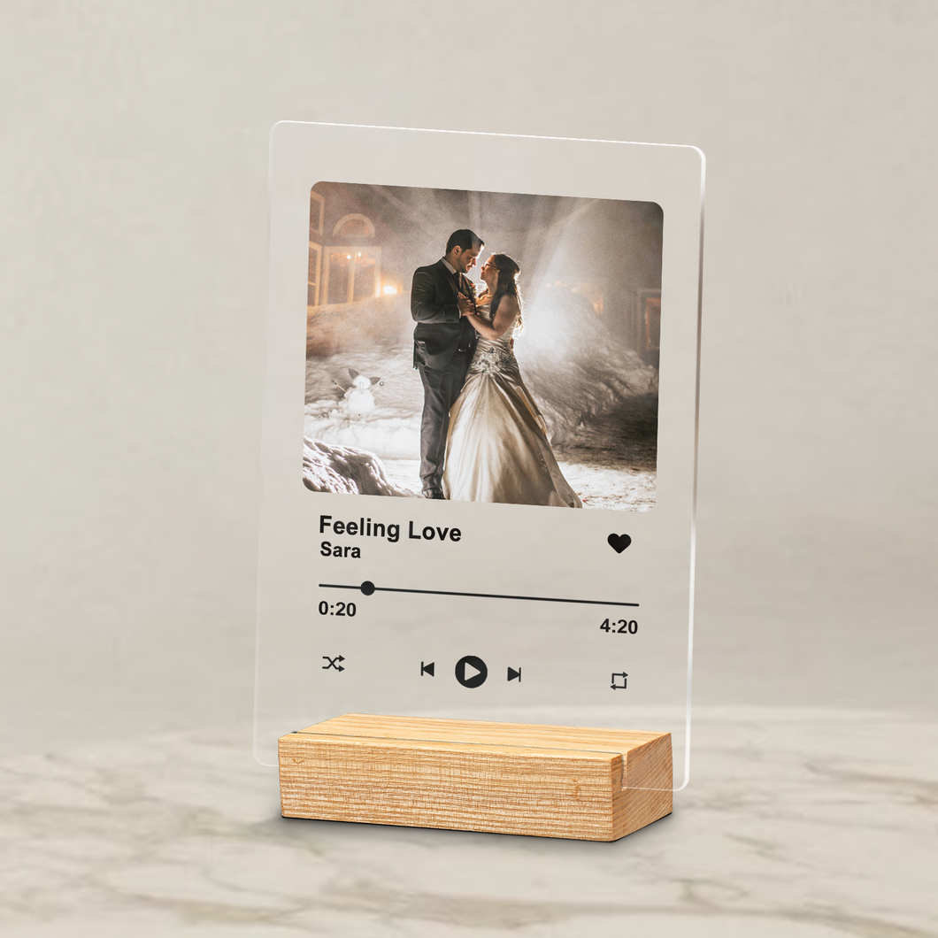 Custom Music Plaque Couple Photo, Couple Anniversary Gift For Him & Her Acrylic Plaque