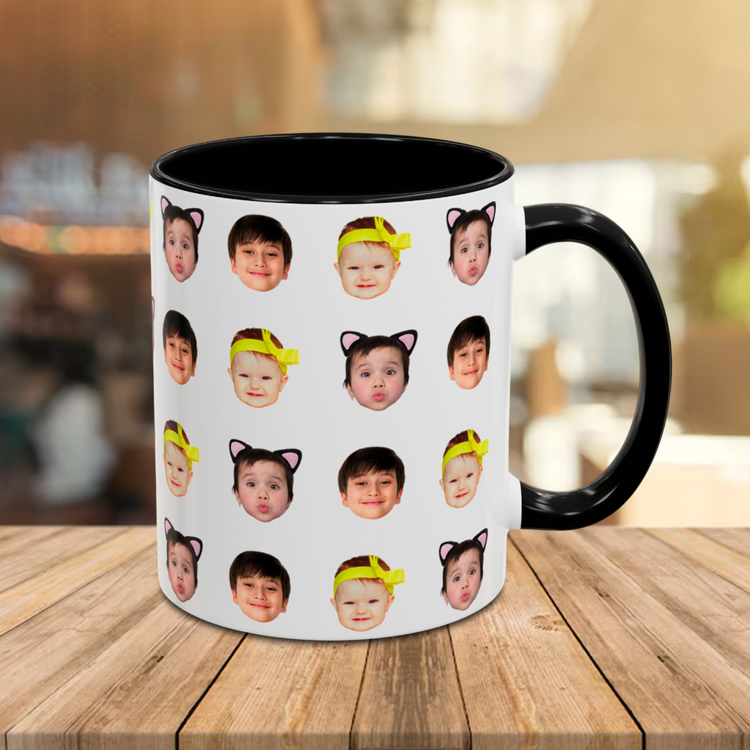 Custom Baby Face Accent Mug – Funny Personalized Coffee Cup Gift for Mom, Dad, Grandma, or Grandpa