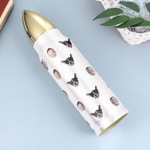 Custom Baby Face Funny Bullet Tumbler, Gift for Grandpa Dad