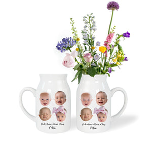 Custom Ceramic Flower Vase with Baby Face Photo on It, Funny Gift for Mom, Grandma