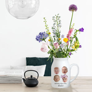 Custom Ceramic Flower Vase with Baby Face Photo on It, Funny Gift for Mom, Grandma