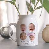 Custom Ceramic Flower Vase with Baby Face Photo on It, Funny Gift for Mom, Grandma