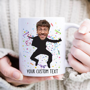 Custom Face Stick Figures Birthday Mug, Funny Birthday Gift for Men