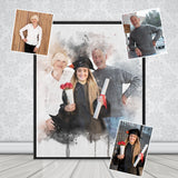 Custom Graduation Gift Graduation Photo Portrait Watercolor Any Your Photo Portrait