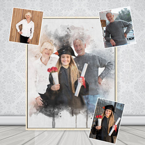 Custom Graduation Gift Graduation Photo Portrait Watercolor Any Your Photo Portrait