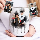 Custom Graduation Gift Graduation Photo Watercolor Any Your Photo on Wine Tumbler