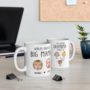Custom Grandma Gift, Custom Baby Face Mug, This Amazing Grandma Belongs To Mug