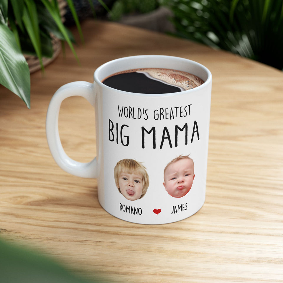 Custom Grandma Gift, Custom Baby Face Mug, This Amazing Grandma Belongs To Mug