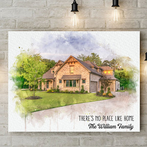 Custom House Portrait On Canvas, Housewarming Gift, New Home Gift, Watercolor House Painting, Watercolor Any Photo on Canvas