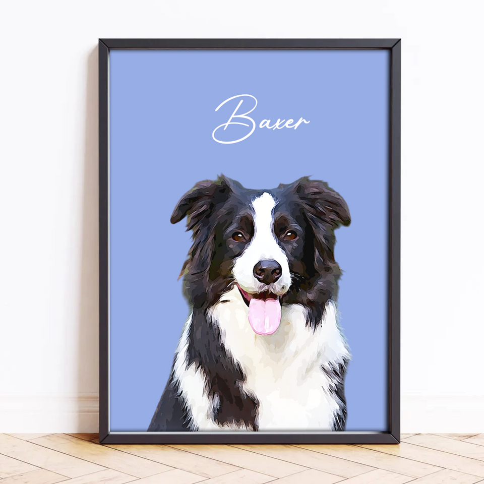 Custom Pet Portraits Using Pet Photo, Personalized Dog Cat Portraits, Pet Art Poster
