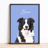 Custom Pet Portraits Using Pet Photo, Personalized Dog Cat Portraits, Pet Art Poster