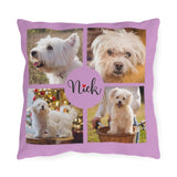 Custom Throw Pillow With Photo Collage Of Your Pet and Name, Dog Collage Photo Pillow, Dog Owners Gifts