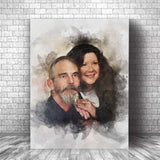 Custom Watercolor Family Painting Portrait, Painting from Photo on Canvas
