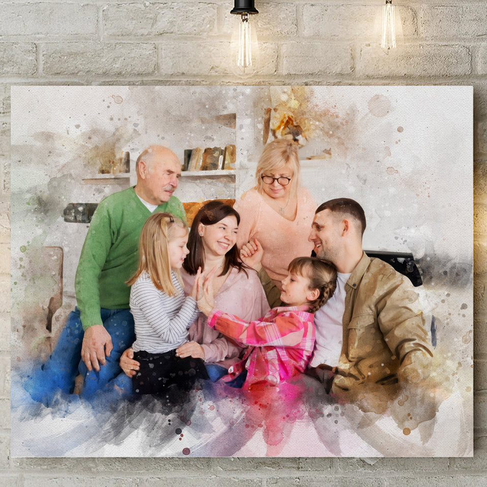 Custom Watercolor Painting, Family Portrait, Painting from Photo, Fathers Day Gift