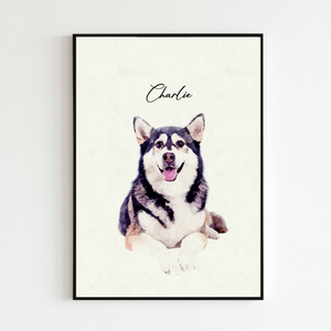Custom Watercolor Portraits Using Pet Photo – Personalized Dog & Cat Painting Portraits – Pet Memorial Art