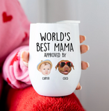 Custom World's Best Mom Wine Tumbler with Child's Photo – Baby Face Wine Tumbler for Mom – Personalized Gift for Mom