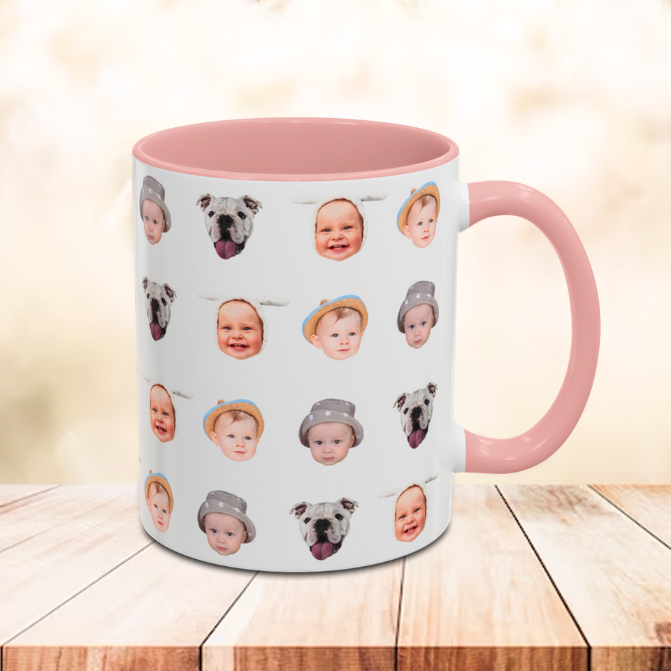 Custom Baby Face Accent Mug – Funny Personalized Coffee Cup Gift for Mom, Dad, Grandma, or Grandpa