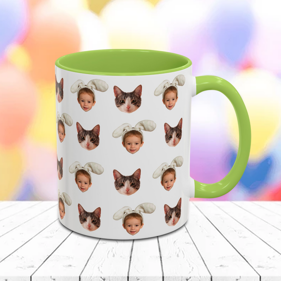 Custom Baby Face Accent Mug – Funny Personalized Coffee Cup Gift for Mom, Dad, Grandma, or Grandpa