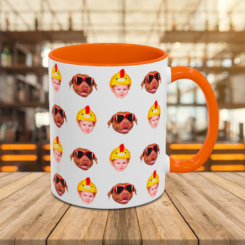 Custom Baby Face Accent Mug – Funny Personalized Coffee Cup Gift for Mom, Dad, Grandma, or Grandpa