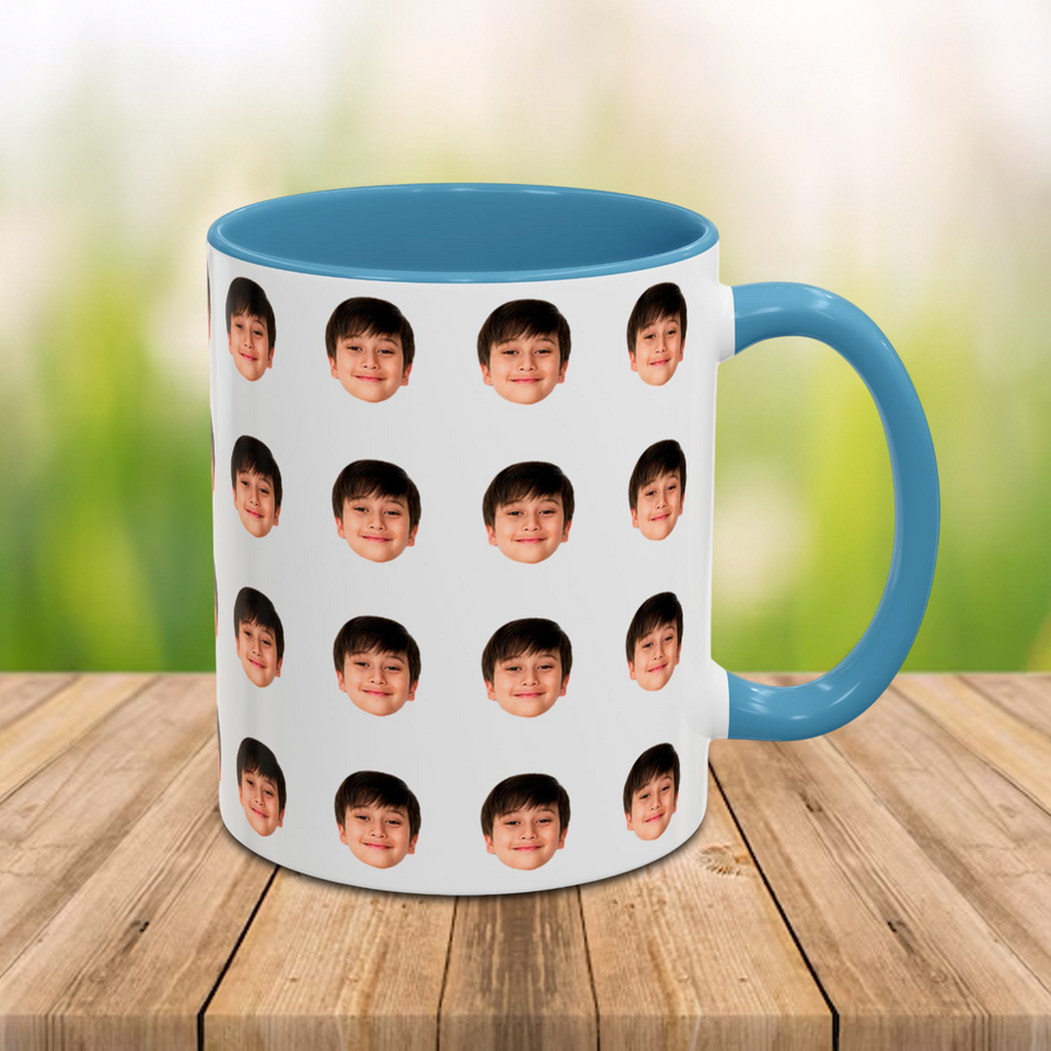 Custom Baby Face Accent Mug – Funny Personalized Coffee Cup Gift for Mom, Dad, Grandma, or Grandpa