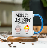 Custom Baby Face Accent Mug for Dad – World's Best Dad Accent Mug with Child’s Photo, Gift for Father