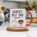 Custom Baby Face Accent Mug for Dad – World's Best Dad Accent Mug with Child’s Photo, Gift for Father
