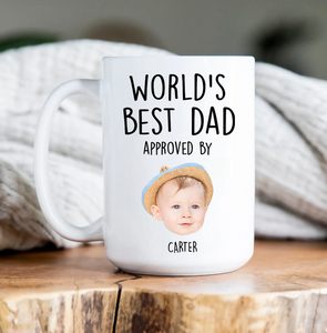 Custom Baby Face Mug for Dad – World's Best Dad Mug with Child’s Photo, Personalized Father’s Day Gift