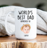 Custom Baby Face Mug for Dad – World's Best Dad Mug with Child’s Photo, Personalized Father’s Day Gift