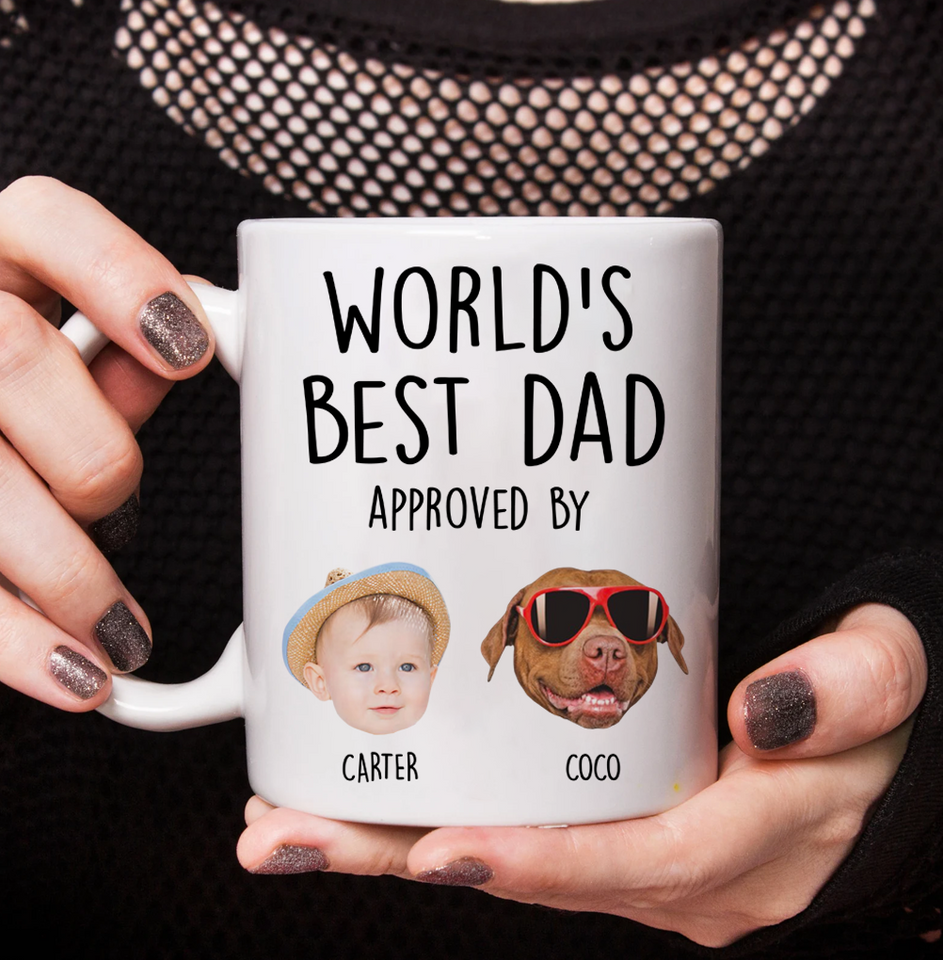 Custom Baby Face Mug for Dad – World's Best Dad Mug with Child’s Photo, Personalized Father’s Day Gift