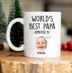Custom Baby Face Mug for Dad – World's Best Dad Mug with Child’s Photo, Personalized Father’s Day Gift