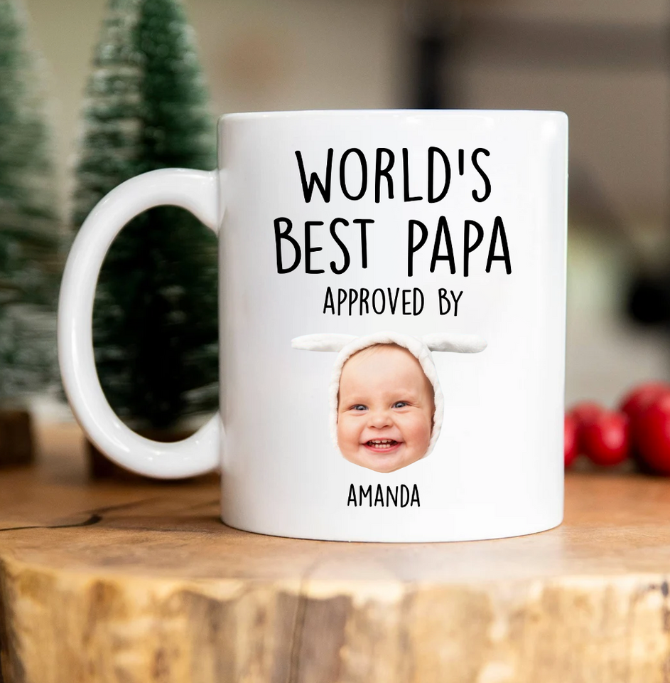 Custom Baby Face Mug for Dad – World's Best Dad Mug with Child’s Photo, Personalized Father’s Day Gift