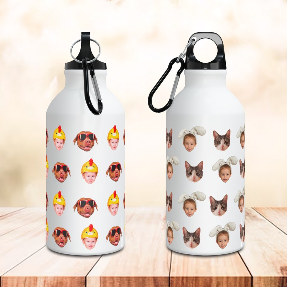 Custom Baby Face Sport Bottle – Funny Personalized Sport Bottle Gift for Mom, Dad, Grandma, or Grandpa