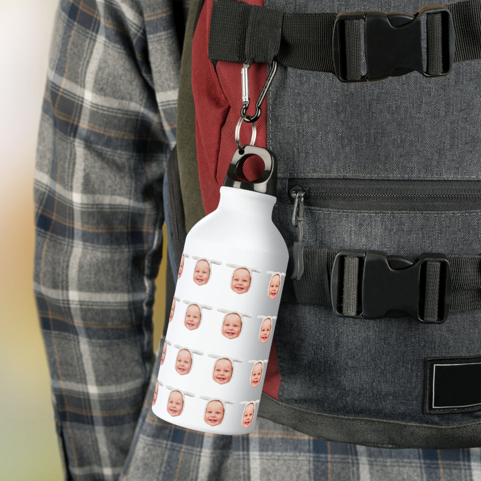 Custom Baby Face Sport Bottle – Funny Personalized Sport Bottle Gift for Mom, Dad, Grandma, or Grandpa
