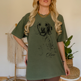 Custom Pet Photo T-Shirt, Personalized Dog & Cat Portrait Shirt, Dog Mom Gift, Pet Memorial Gift
