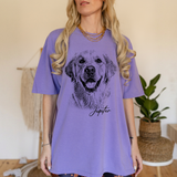 Custom Pet Photo T-Shirt, Personalized Dog & Cat Portrait Shirt, Dog Mom Gift, Pet Memorial Gift