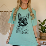 Custom Pet Photo T-Shirt, Personalized Dog & Cat Portrait Shirt, Dog Mom Gift, Pet Memorial Gift